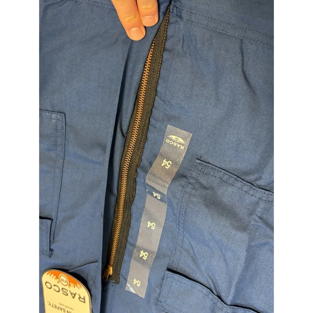 ⭐️Rasco FR Coverall Mens 54 Navy Flame Resistant⭐️NFPA 2112 ASTM⭐️NEW
